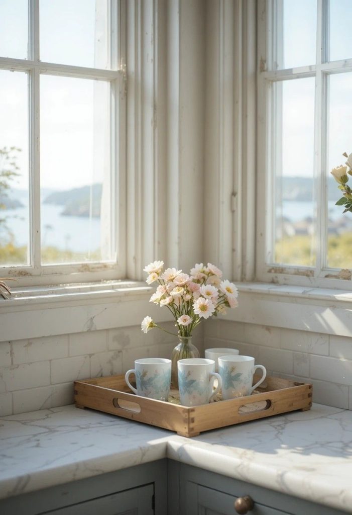 A Cozy Coffee Nook with Beachy Mugs