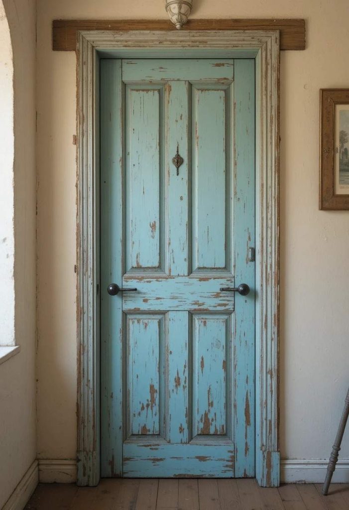 Vintage Distressed Painted Door