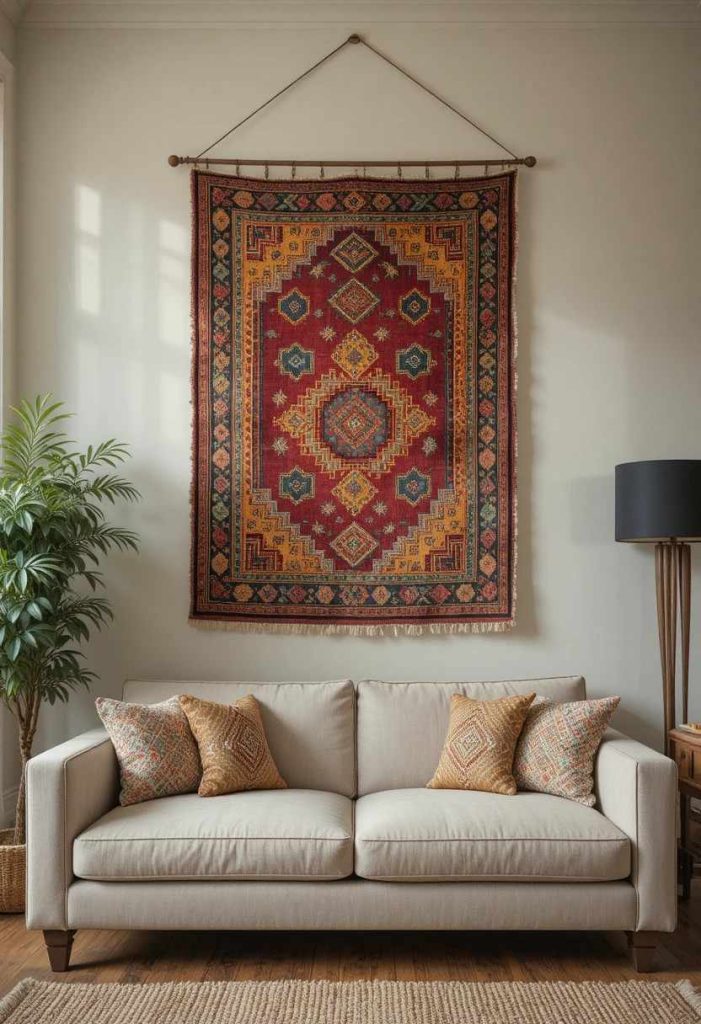 Hang a Vintage Rug as Wall Art