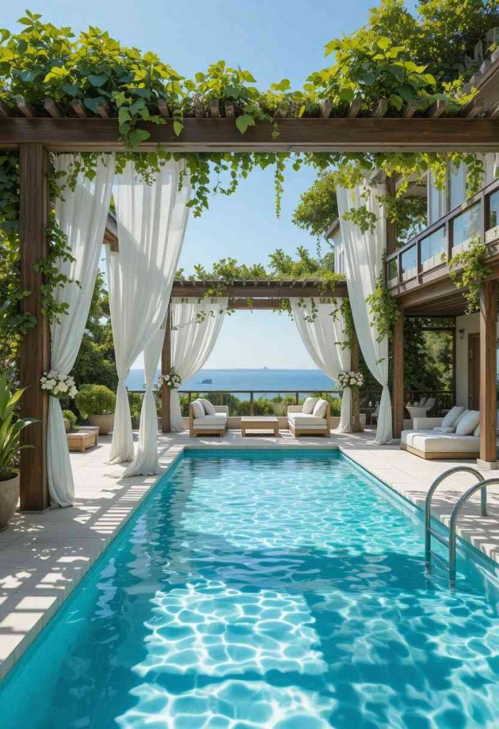 The Pool With a Pergola Lounge