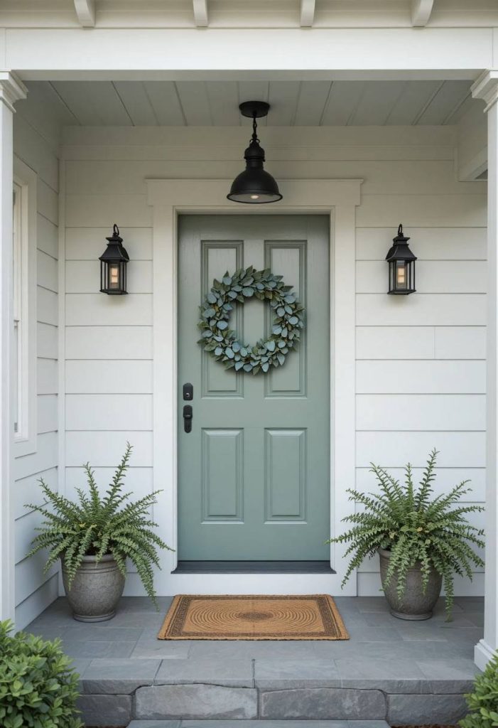 Sage Green Modern Farmhouse Door