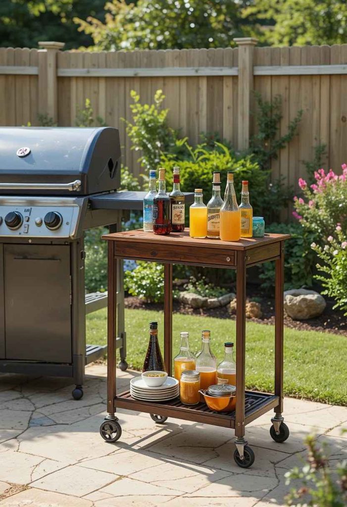 Roll In a Foldable Bar Cart