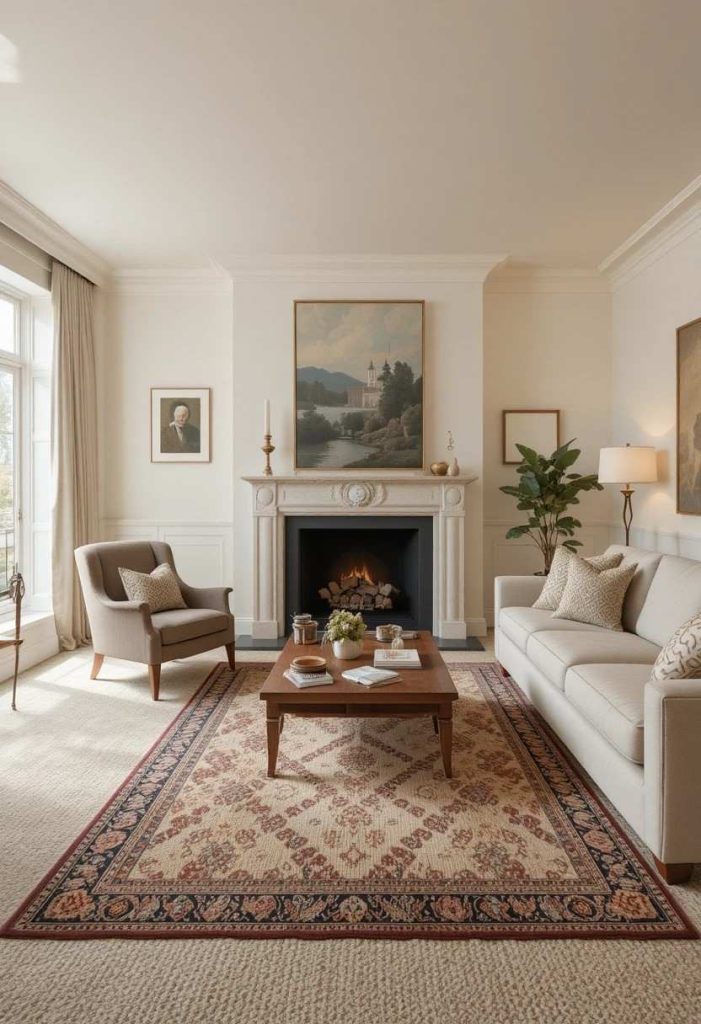 Layer a Rug Over Carpet