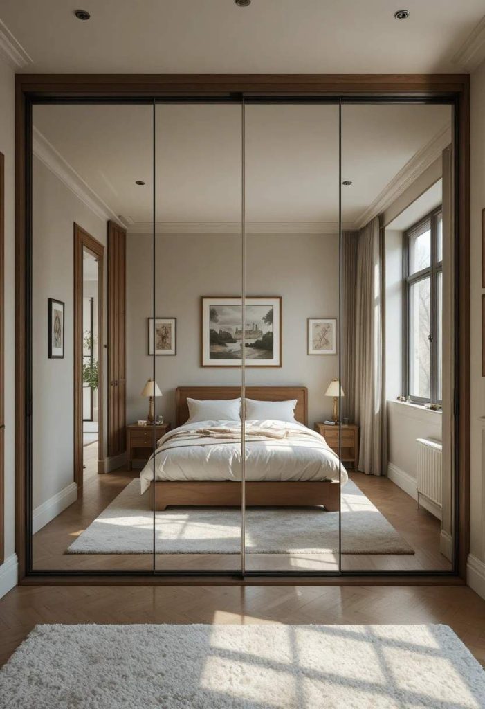 Mirrored Wardrobe Doors: Double Storage and Double Space in One Piece