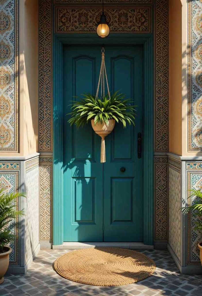 Teal Bohemian Door