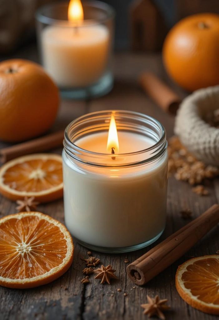 Scented Candles in Old Jars