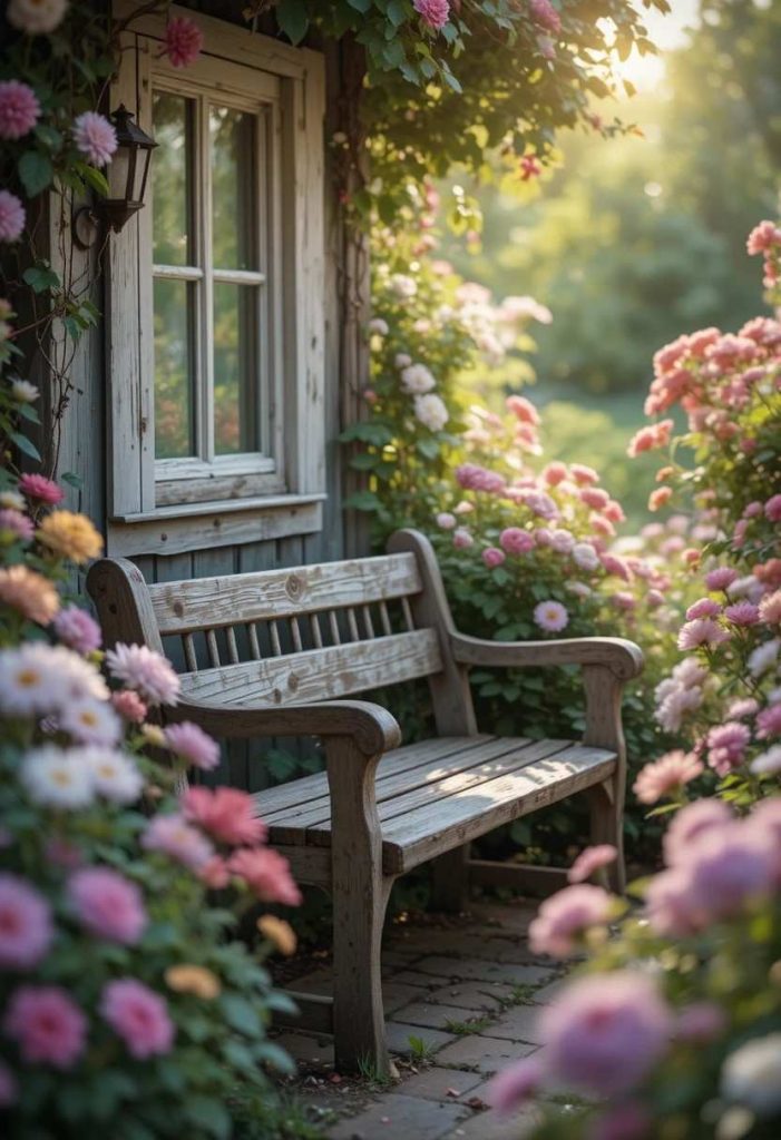 Add a Rustic Wooden Bench
