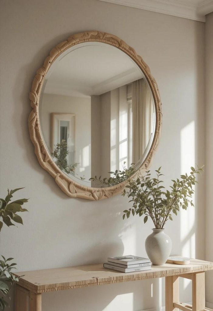 Hang One Large Round Mirror