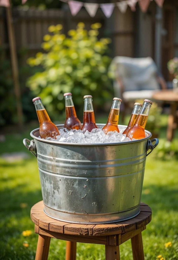 Cool Drinks in a Galvanized Tub