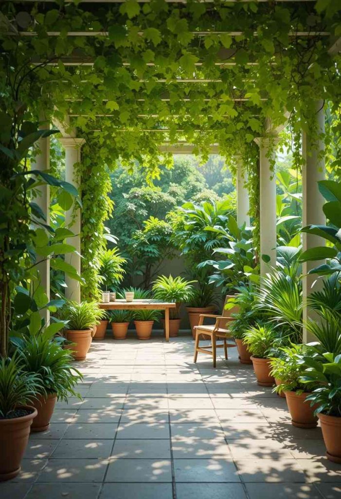 Surrounded by Potted Plants