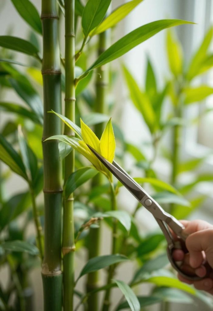 Trim Yellow Leaves Promptly