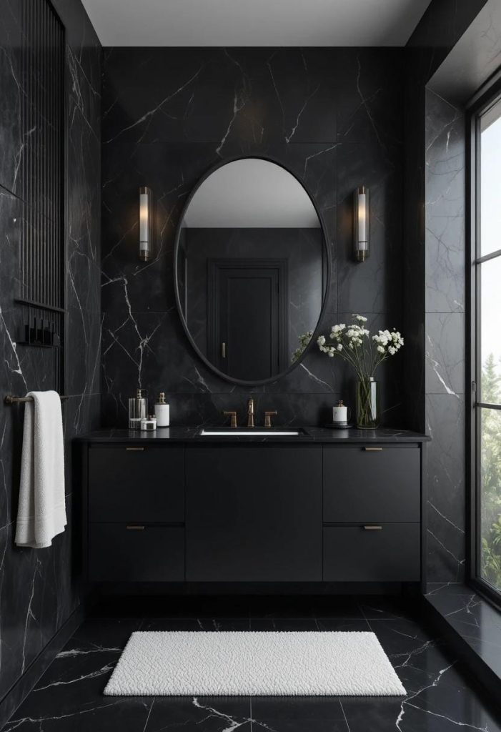 Use a Matte Black Vanity