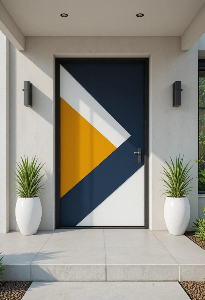 Geometric Painted Pattern Door