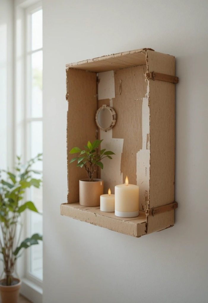 Cardboard Floating Shelves