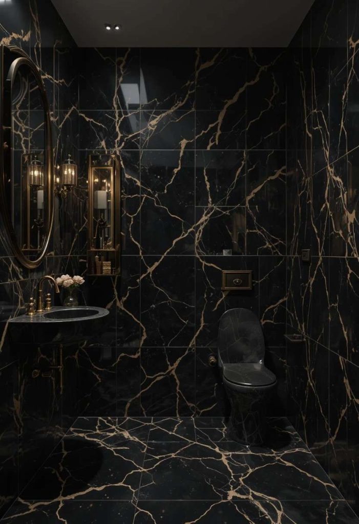 Use Black Tiles With Gold Grout
