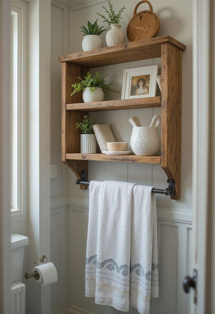 Add a Towel Rail With Shelf