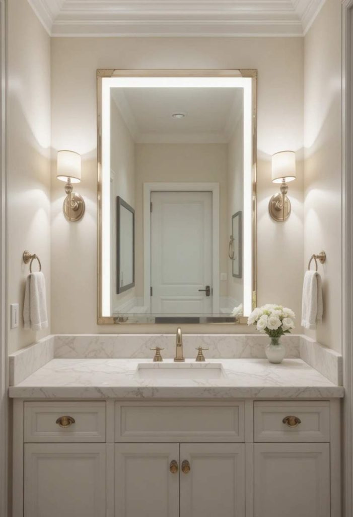 Add Sconces Beside the Mirror