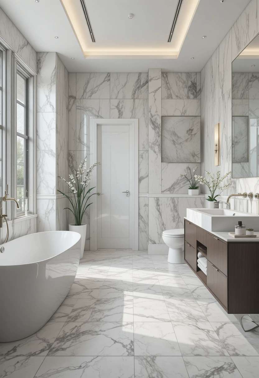 Modern Bathroom Floor Tile Ideas