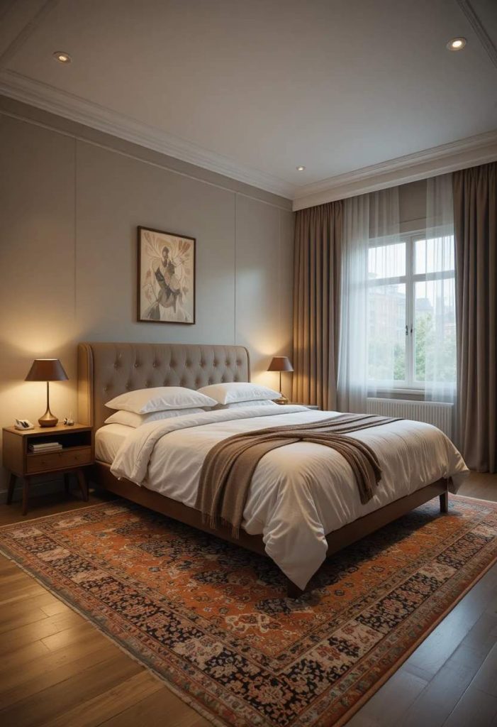 Add a Rug Beneath the Bed