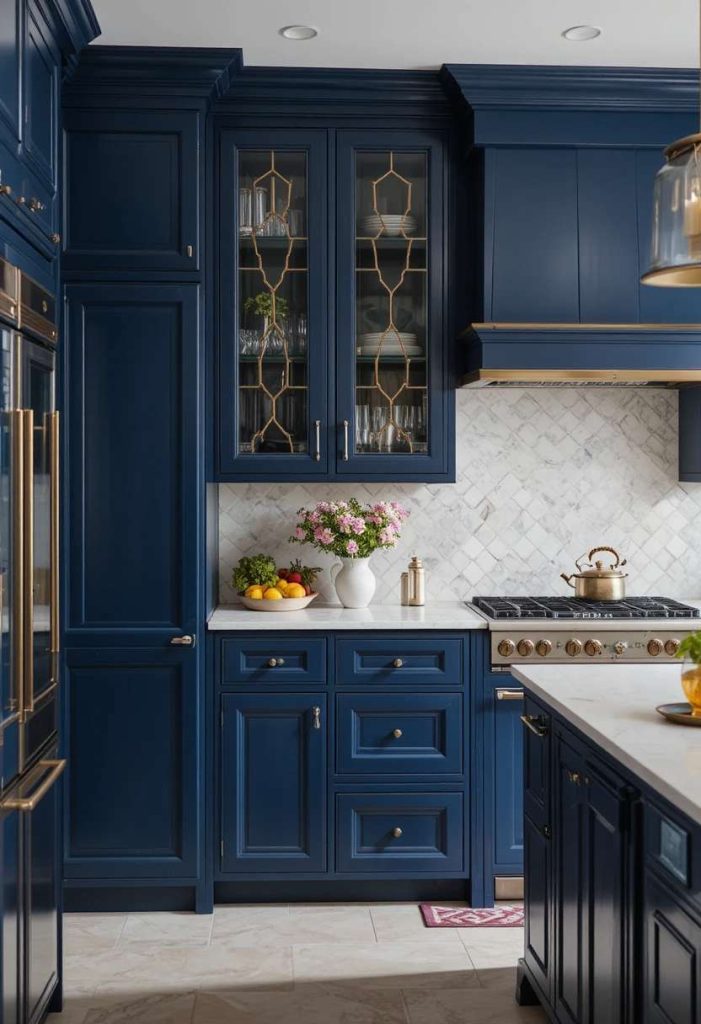 Go Bold With All-Navy Cabinets