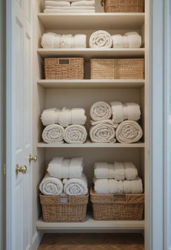 Roll Towels to Save Space