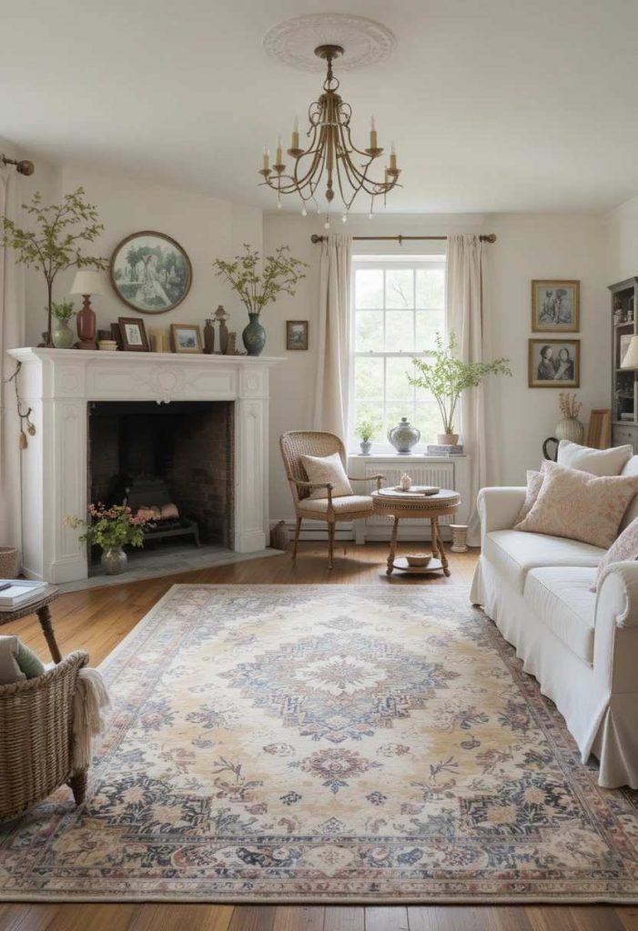 Add a Soft, Worn Rug