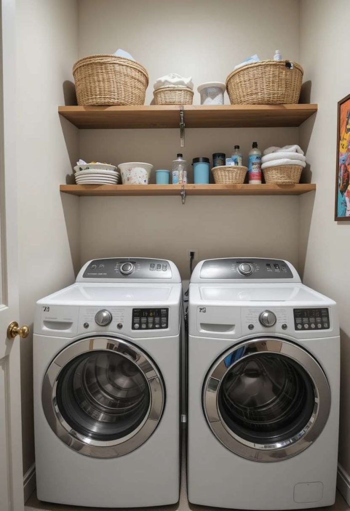 Add Shelves Above the Machines