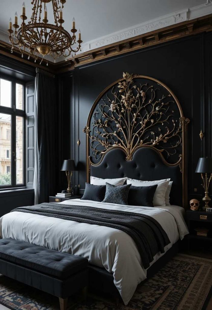 Add an Arched Headboard or Mirror