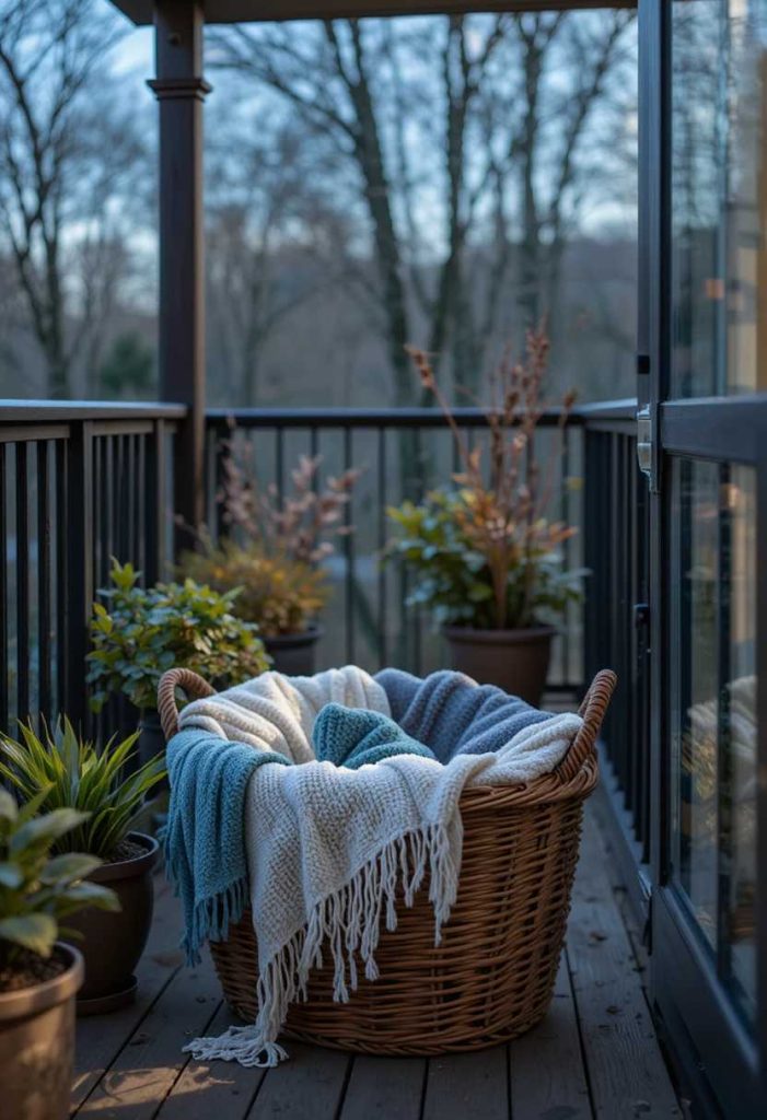 Add a Cozy Blanket Basket