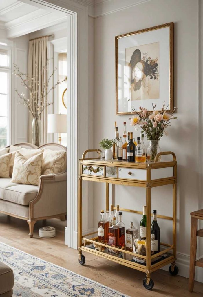 Use a Bar Cart Alongside