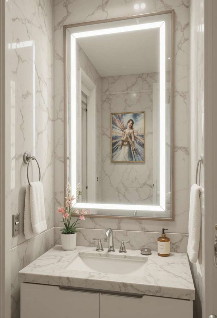 Add a Mirror in a Small Bathroom