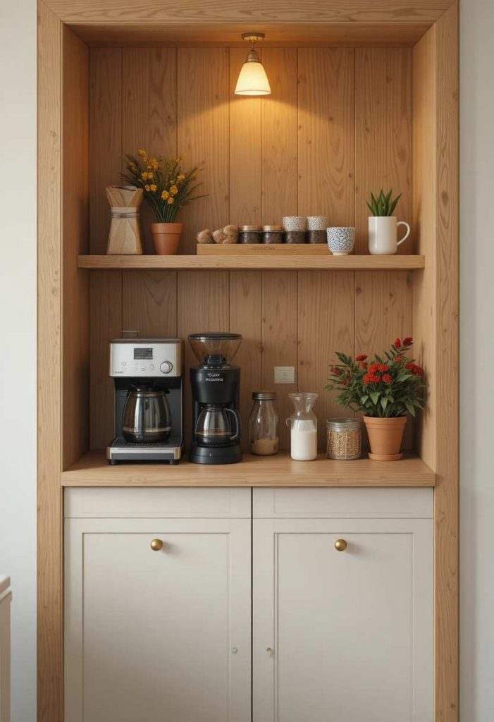 Add a Warm Wood Backdrop