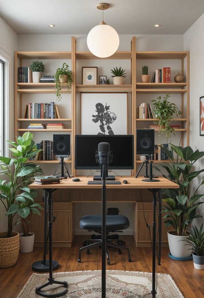 Add Styled Shelves Behind