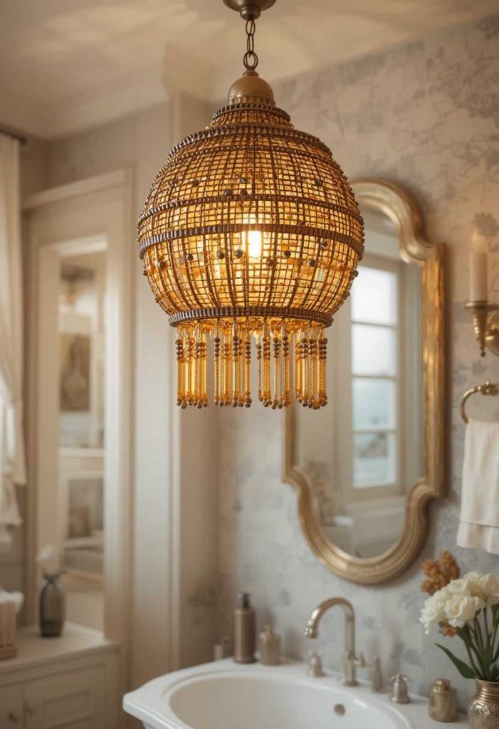 Add a Pendant Over a Vanity Stool