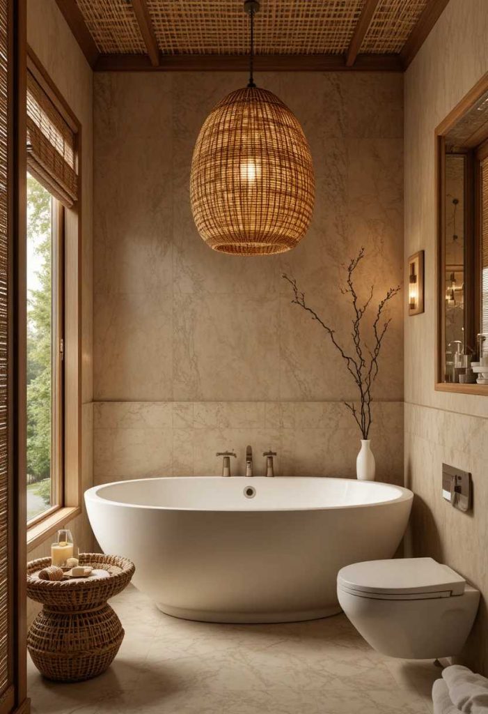 Add a Pendant With a Fabric Shade